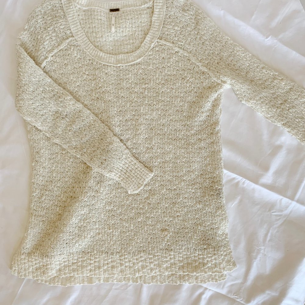 Free People cream tunic sweater